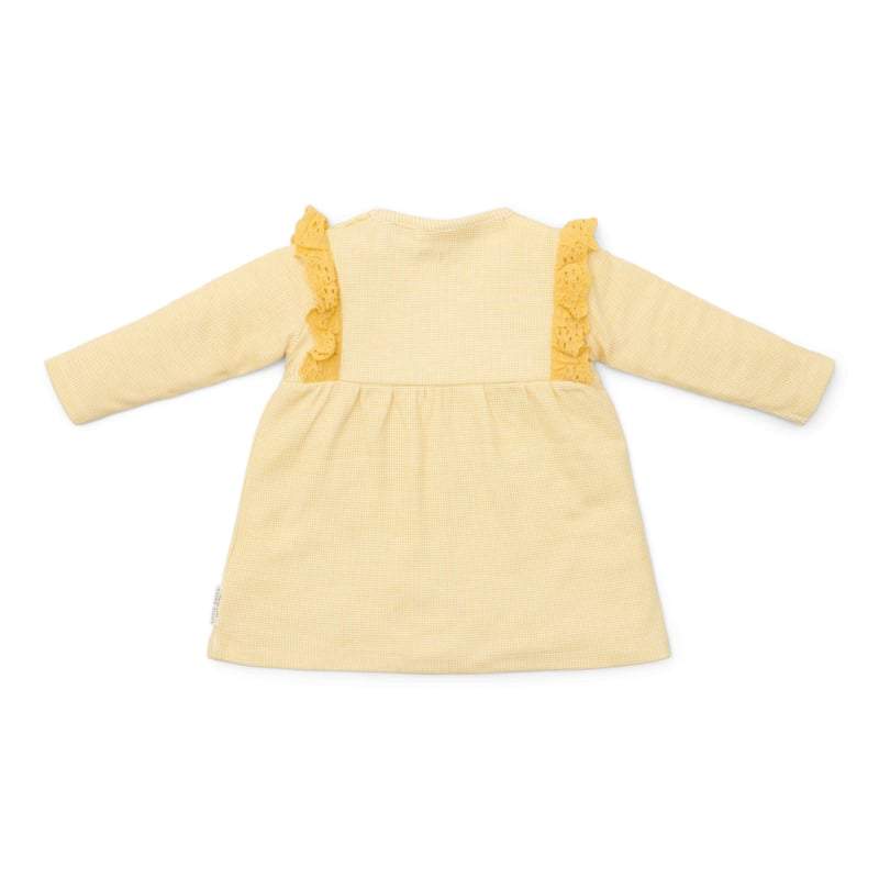 Little Dutch Meisjes-Jurk lange mouw -Warm Yellow Geruit