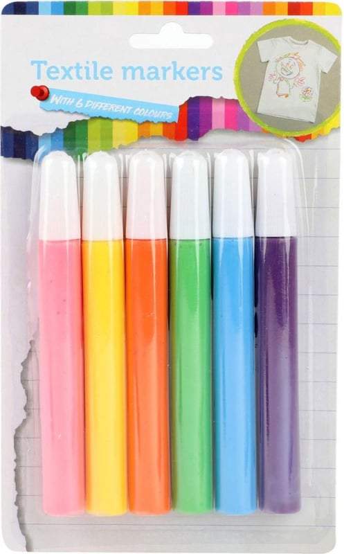 Toitoys-Textielstiften Tropical-6st op kaart-Multi Color