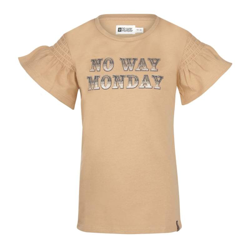 No Way Monday-Meisjes T-shirts ss- Camel