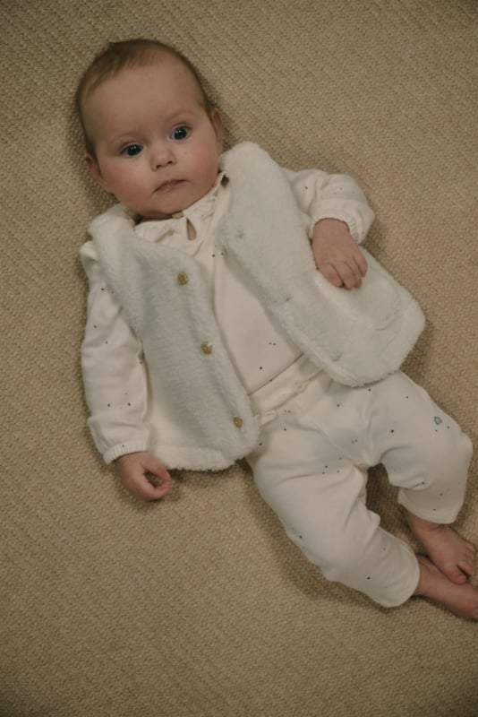 Petite Maison- Broek-Skyler met ruchesdetail-Aop navy