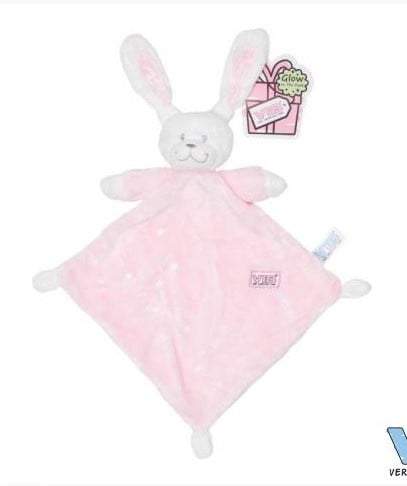 VIB-Meisjes Pluche Knuffeldoekje konijn Glow in the dark -Roze