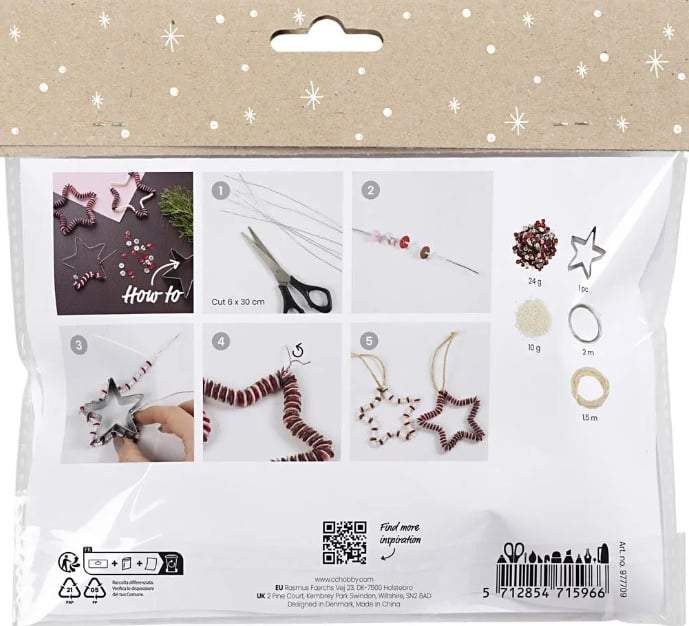 SES Creative- Mini Hobbyset Strijkkralen- Decoratie sterren