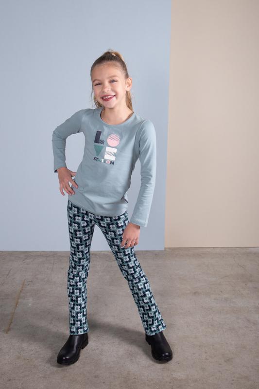 Lovestation22-Meisjes Shirt Longsleeve Rozemarijn-Licht Blauw