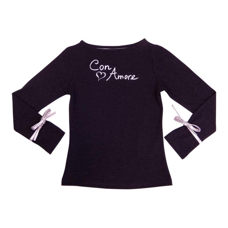 LoFff-Meisjes Shirt Con Amore- Donker grijs