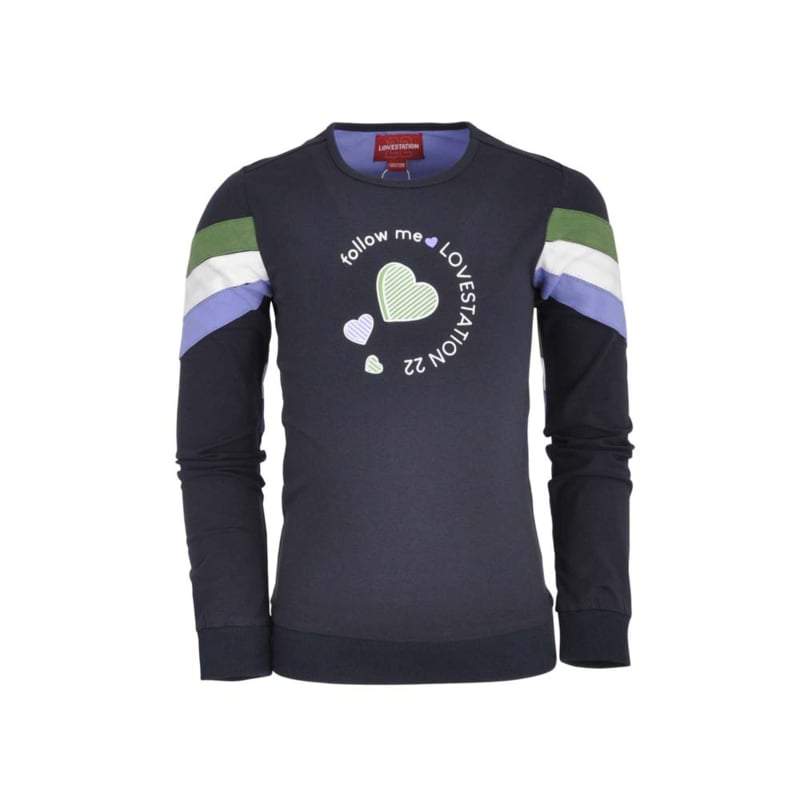 Lovestation22-Meisjes Sweater Maan -Donker blauw