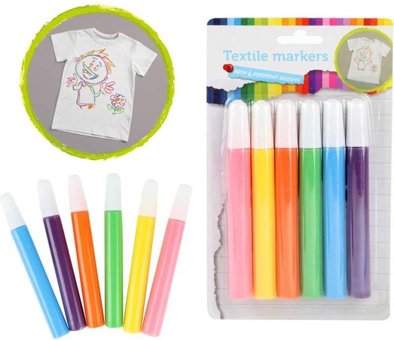 Toitoys-Textielstiften Tropical-6st op kaart-Multi Color