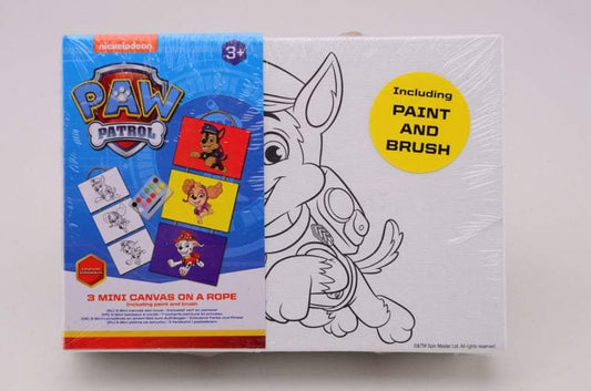 Nickolodeon-3 mini Canvas op touw Paw Petrol -White