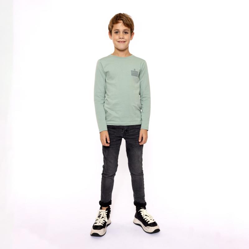 No Way Monday-Jongens Broek Super Stretch skinny- Zwart
