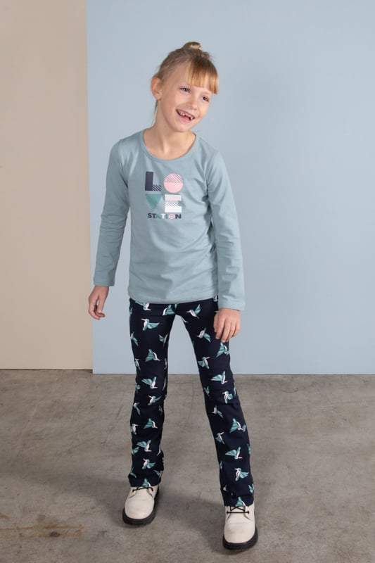 Lovestation22-Meisjes Shirt Longsleeve Rozemarijn-Licht Blauw