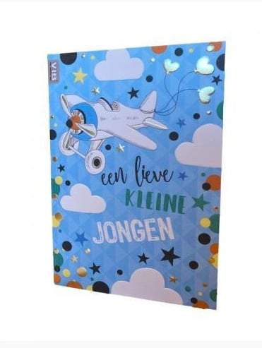 VIB-Wenskaart Folie/Embossing 'Een lieve kleine Jongen'- Blauw