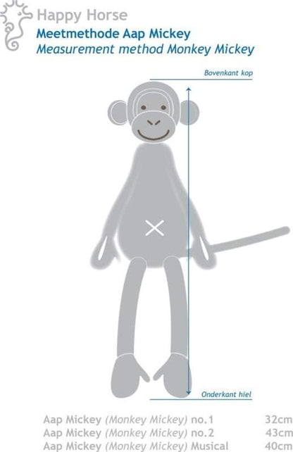 Happy Horse-Monkey Mickey Musiekdoosje 34 cm- Ivory
