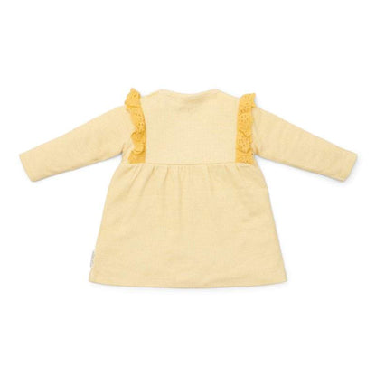 Little Dutch Meisjes-Jurk lange mouw -Warm Yellow Geruit