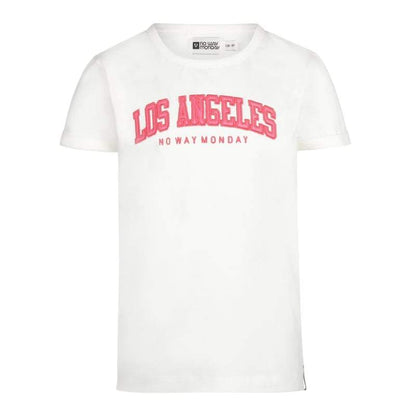 No Way Monday-Meisjes T-shirts ss- Gebroken wit