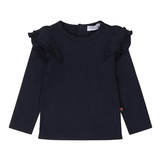 Dirkje-Meisjes T-shirt ls - Navy