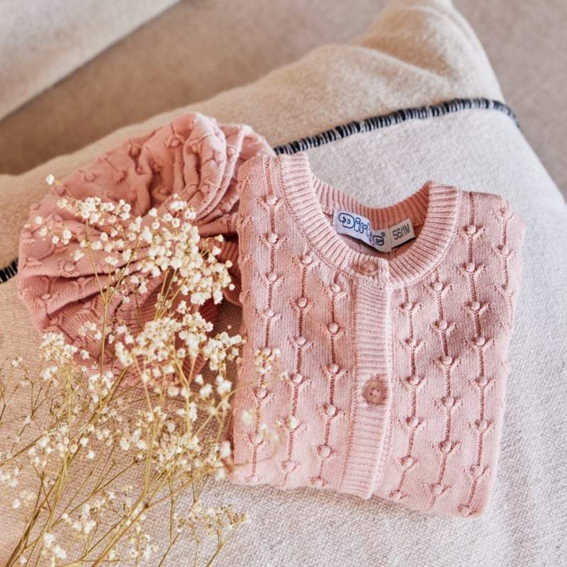 Dirkje-Meisjes babypakje  1pce met mutsje -Blushed pink