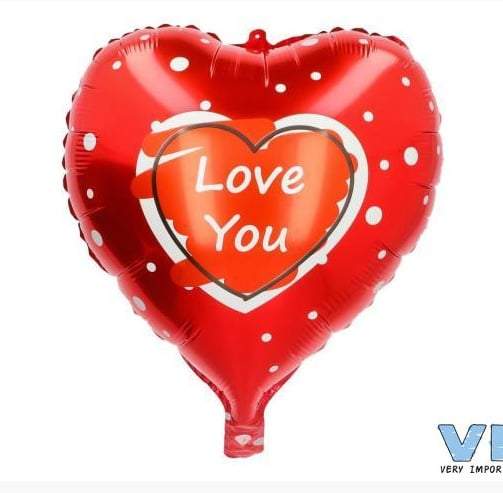 VIB-Folie Ballon Hart 45cm 'Love You' -Rood