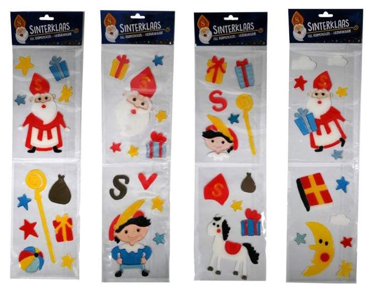 Sinterklaas Gel Raamstickers- Sint en maan