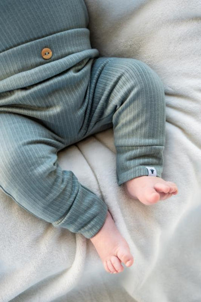 Klein Baby-Broek Rib-Stone Green