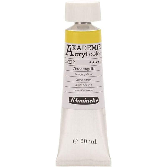 Acryl color-lemon yellow (222)-semi-transparent, good fade resistant, 60ml-