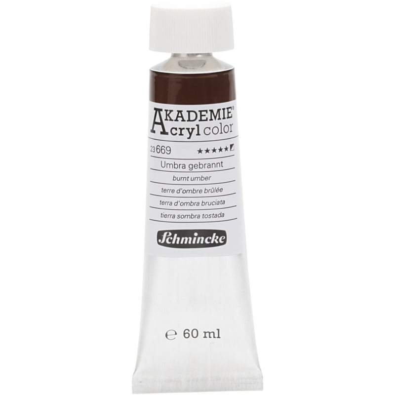 Acryl color-burnt umber (669), opaque, extr. fade resistant, 60ml-Schmincke AKADEMIE