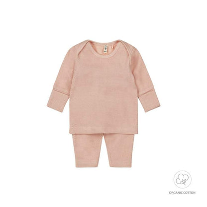 Dirkje-2 pce meisjes babypakje organic cotton-Light dusty pink