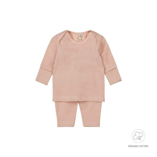 Dirkje-2 pce meisjes babypakje organic cotton-Light dusty pink