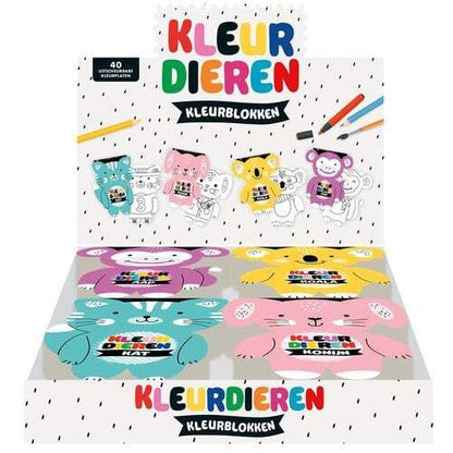 Interstat-Kleurblokken dieren - 4 assorti-Meerdere kleuren