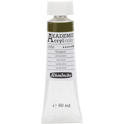 Acryl color-olive green (558), opaque, extr. fade resistant, 60ml-Schmincke AKADEMIE