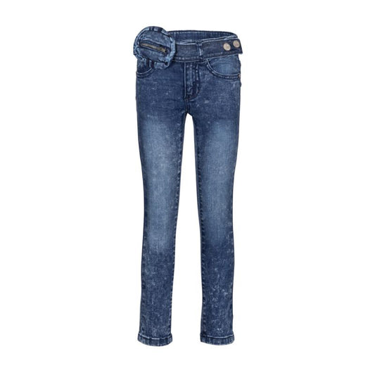 Dutch Dream Denim-Meisjes broek- Jeans Skinny-Ngombe -Washed Blauw