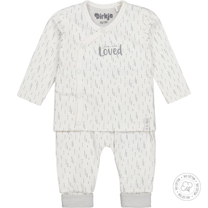 Dirkje-Babypakje 2 pce Bio Cotton-Gebroken wit