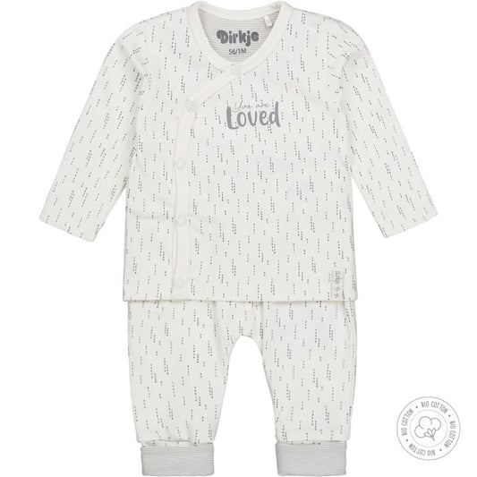 Dirkje-Babypakje 2 pce Bio Cotton-Gebroken wit