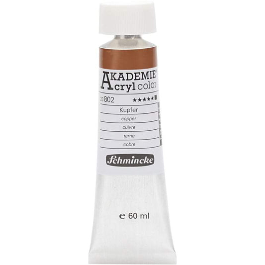 Acryl color -copper (802), Opaque, extr. fade resistant. 60ml-Schmincke AKADEMIE