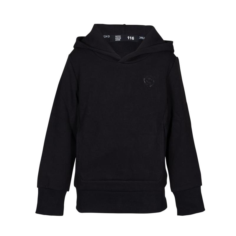 Dutch Dream Denim-Boys DDD TECH hoodie zwart met logo print Mkulima-Black