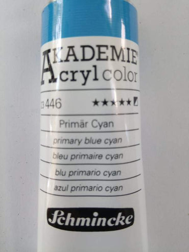 Acryl color-primary blue cyan (446), opaque, extr. fade resistant, 60ml-Schmincke AKADEMIE