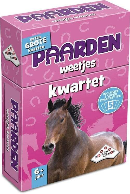 Identity Games-Paarden weetjes kwartet - Kaartspel-roze