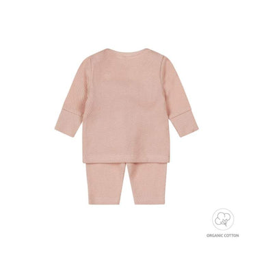 Dirkje-2 pce meisjes babypakje organic cotton-Light dusty pink