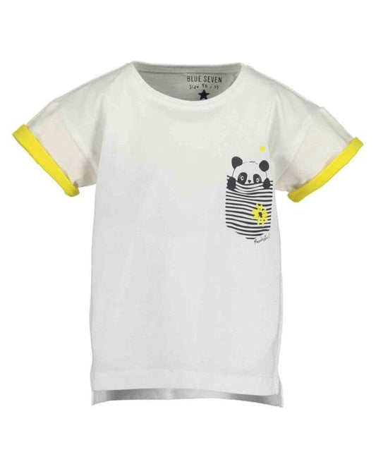 Blue Seven-Meisjes t-shirt- FUN PANDA-Wit