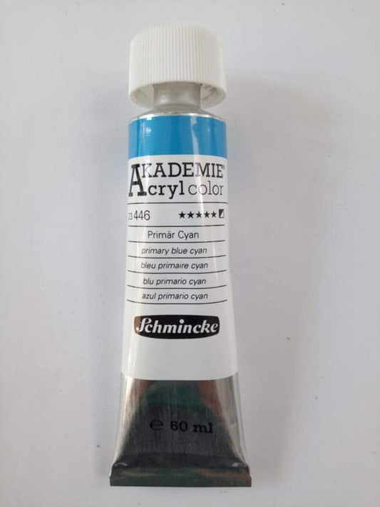 Acryl color-primary blue cyan (446), opaque, extr. fade resistant, 60ml-Schmincke AKADEMIE