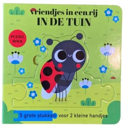 Image books-Puzzel boek-Vriendjes in een rij-in de tuin