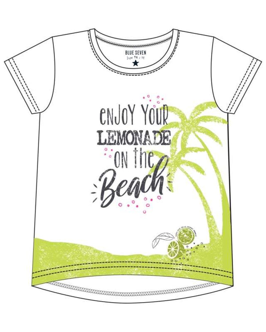 Blue Seven-Meisjes t-shirt-LEMONADE BEACH-Wit