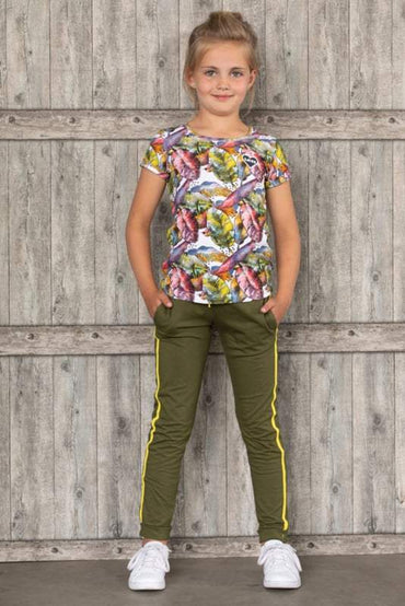 Lovestation22-Meisjes broek Floortje-Olive Groen