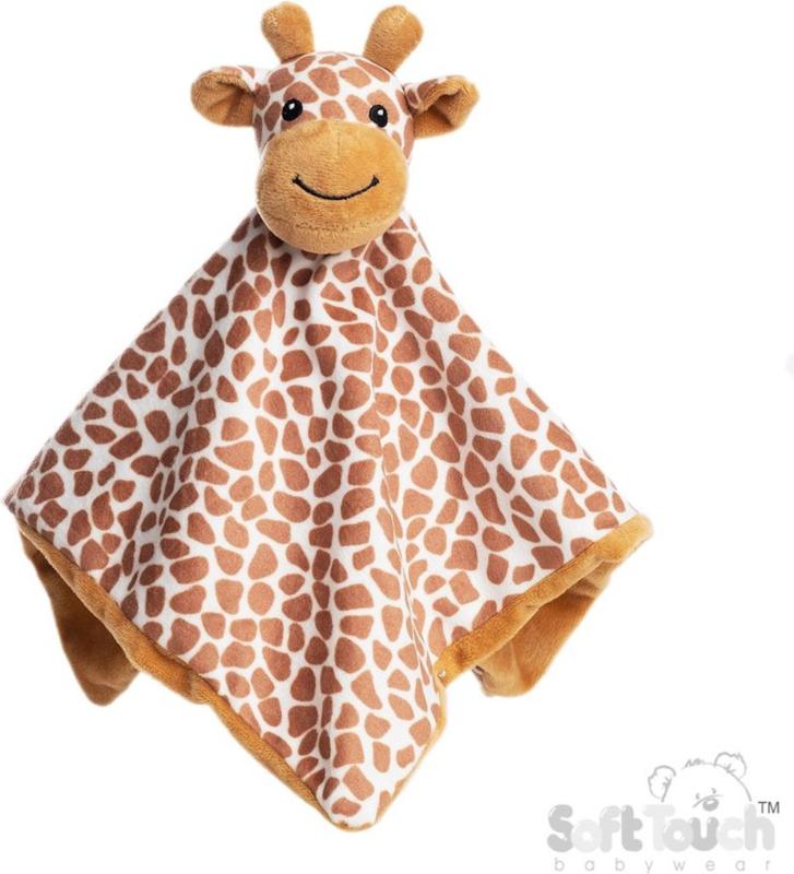 Soft Touch - Knuffeldoekje - Giraffe - Giraf - 36 Cm - Polyester - Gebroken wit met bruine spots