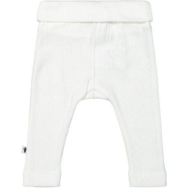 Klein Baby-Broek met omslag-Jaquard-Gebroken wit