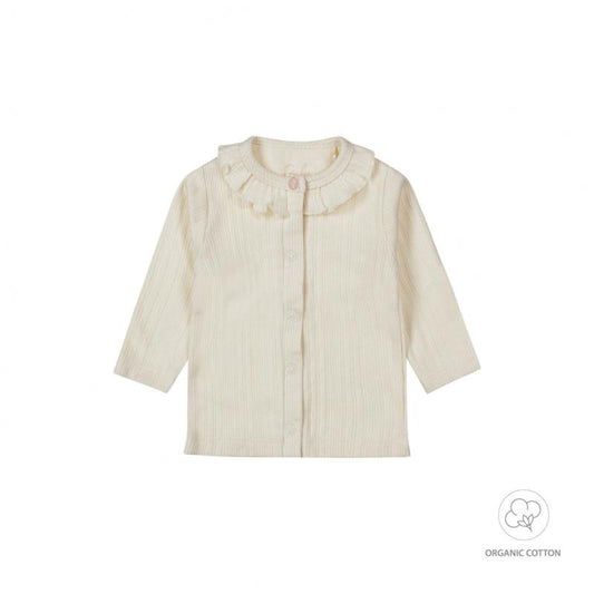 Dirkje-Baby meisjes blouse ls organic cotton-Gebroken wit