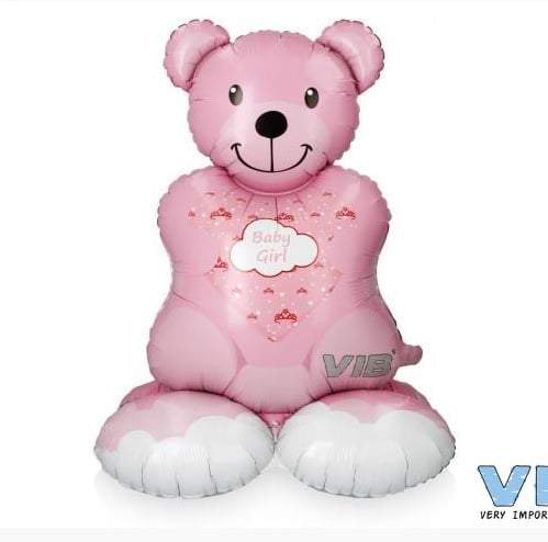 VIB-Folie Ballon Beer 89 cm 'Baby Girl' -Licht Roze