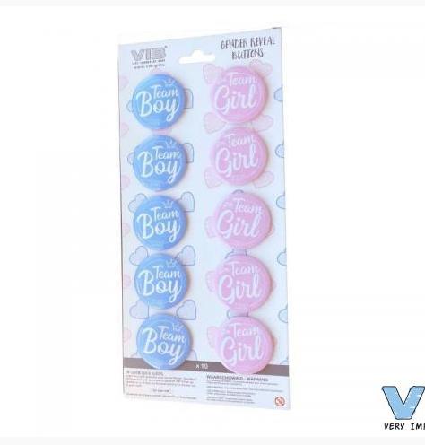 VIB-Buttons Team boy & Team girl (5x/5x) -Meerdere kleuren