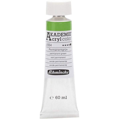 Acryl color-permanent green (554), opaque, good fade resistant, 60ml-Schmincke AKADEMIE