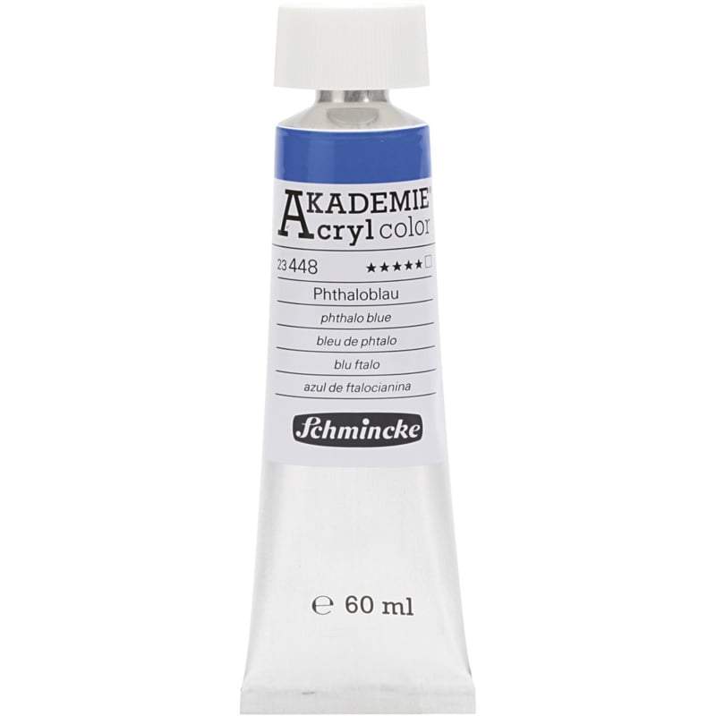 Acryl color-phthalo blue (448), transparent, extr. fade resistant, 60ml-Schmincke AKADEMIE