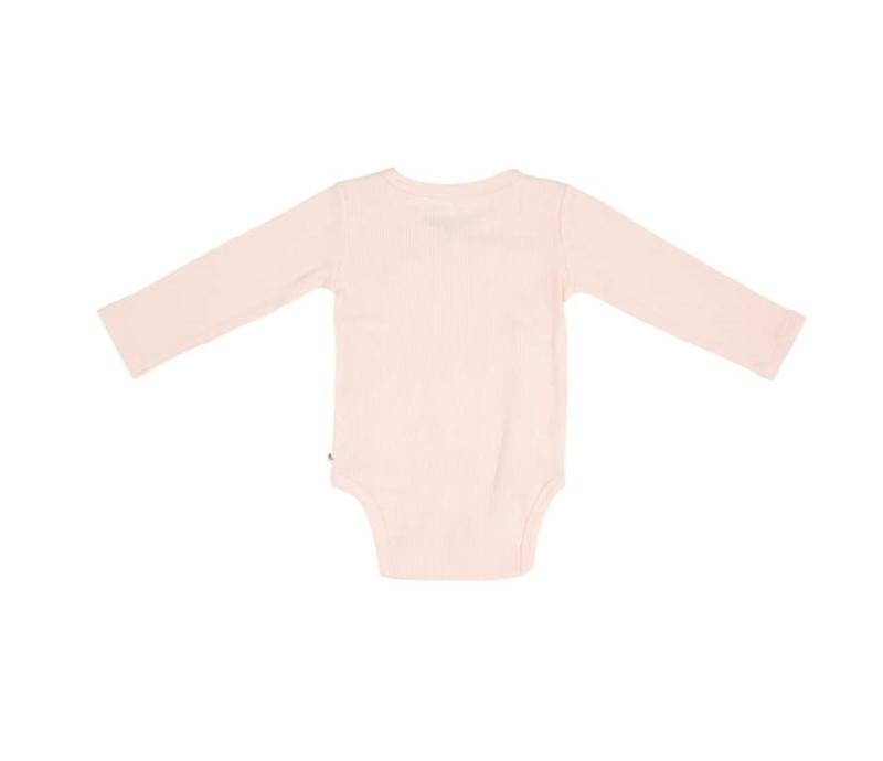 Little Dutch-Meisjes Romper overslag lange mouw -Rib roze