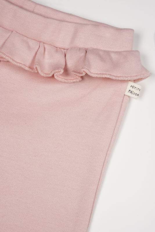 Petite Maison- Meisjes Broek-Skyler  met ruchesdetail-Pastel roze